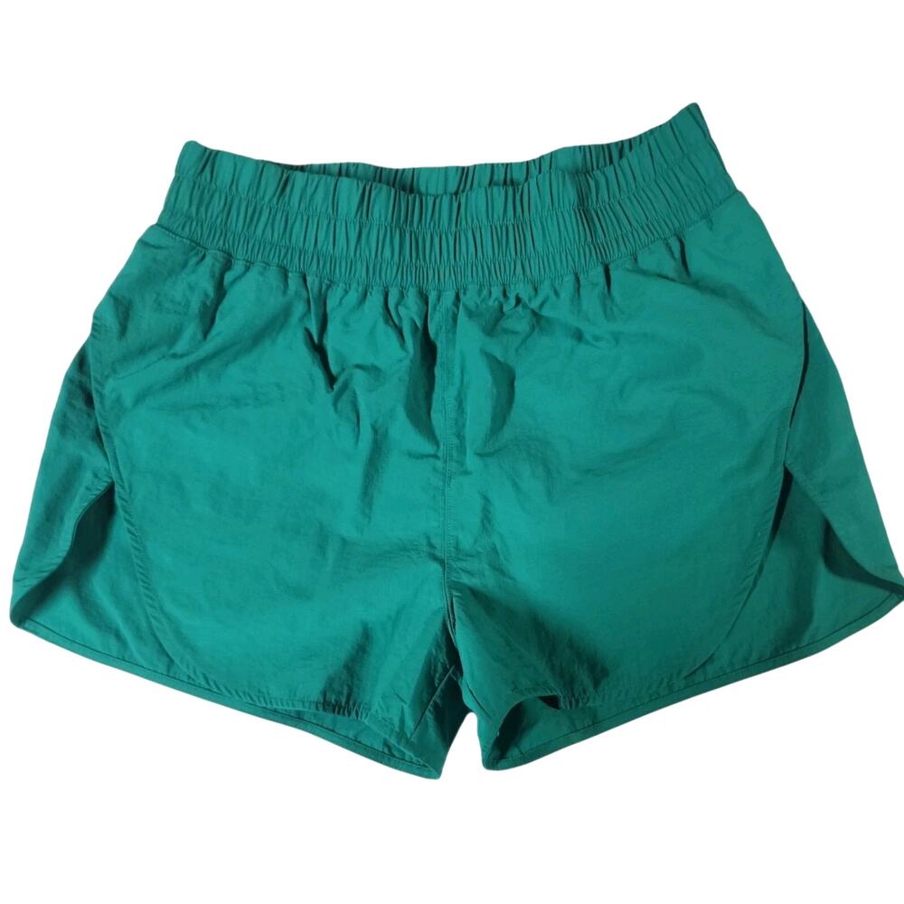 Zenana Windbreaker Smocked Casual Athletic Green Shorts SZ xl